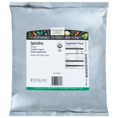 Frontier Herbs 100% Pure Organic Spirulina -1 LB