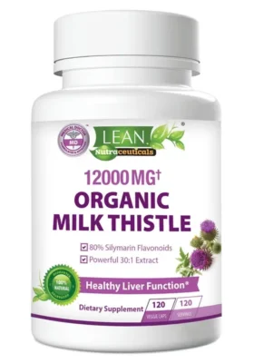Liver Cleanse Detox and Repair Organic Milk Thistle 12000 mg 120 Day support supplement.